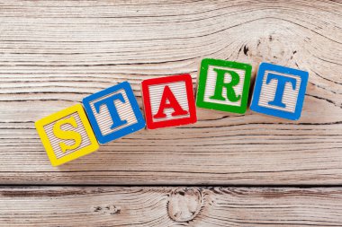 Metin ile Ahşap oyuncak Bloklar: başlangıç