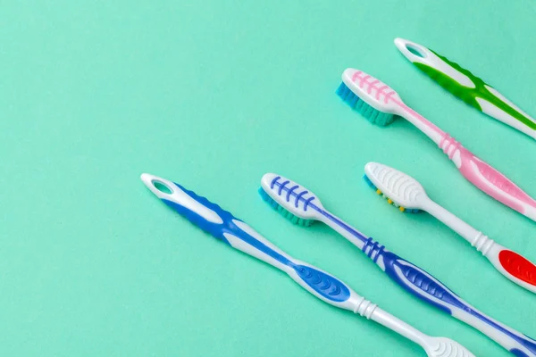 Toothbrushes Blue Background — Stock Photo, Image