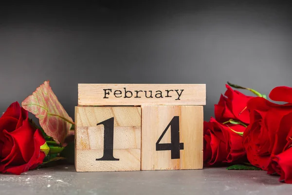 Febrero Sobre Calendario Las Decoraciones Para Día San Valentín —  Fotos de Stock