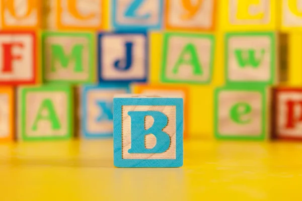 Photograph of colorful Wooden Block Letter B