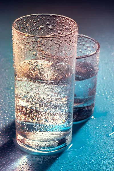 Egy Pohár Víz Közelről — Stock Fotó