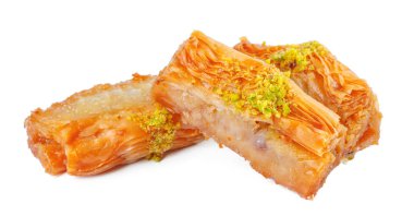 Türk Ramazan Tatlısı Baklava beyazı izole etti