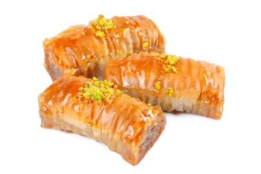 Türk Ramazan Tatlısı Baklava beyazı izole etti