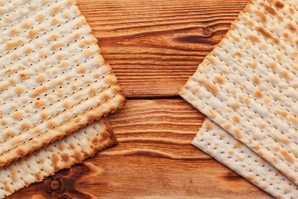 Pan Plano Matzo Para Celebraciones Judías Alta Fiesta Sobre Mesa —  Fotos de Stock