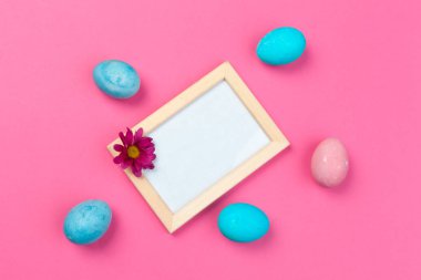 Paskalya tatili için paskalya süslemeleri üst görünümü kapatın