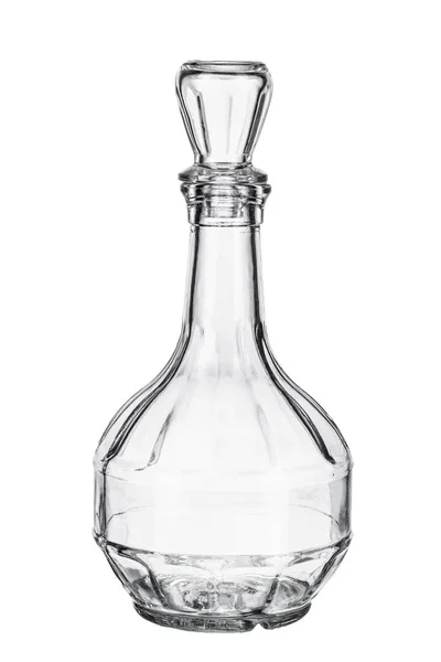 Decantador Vidro Cristal Isolado Branco — Fotografia de Stock