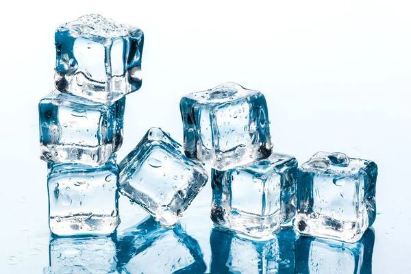 Ice Cubes White Background — Stock Photo, Image