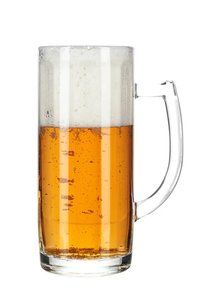 Vaso Cerveza Aislado Sobre Fondo Blanco — Foto de Stock