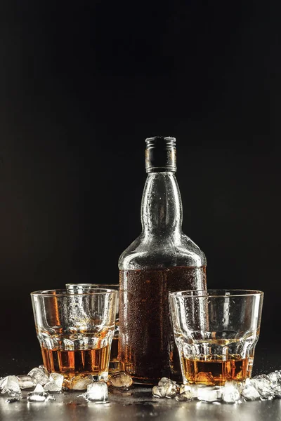 Szklanka Whisky Karafka Kwadratowa — Zdjęcie stockowe