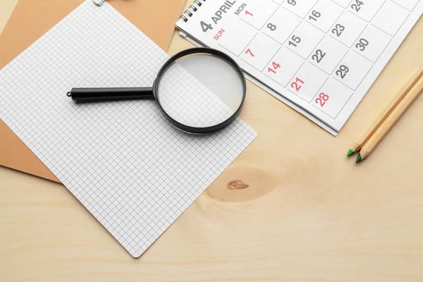 Concept Image Business Meetings Calendar Remind You Important Appointment Magnifying — Stock Photo, Image
