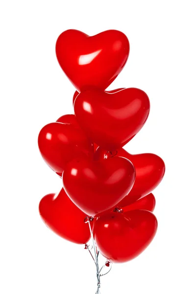 Des Ballons Air Bouquet Ballons Rouges Forme Coeur — Photo