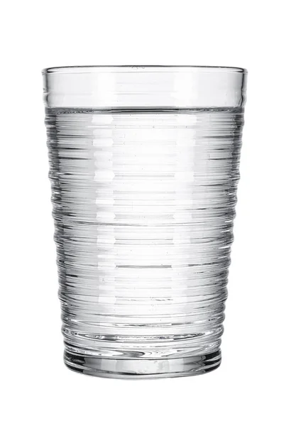 Glas Met Fris Water Witte Ondergrond — Stockfoto