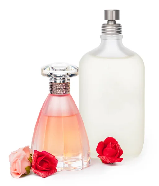 Frascos Perfume Aislados Sobre Fondo Blanco — Foto de Stock