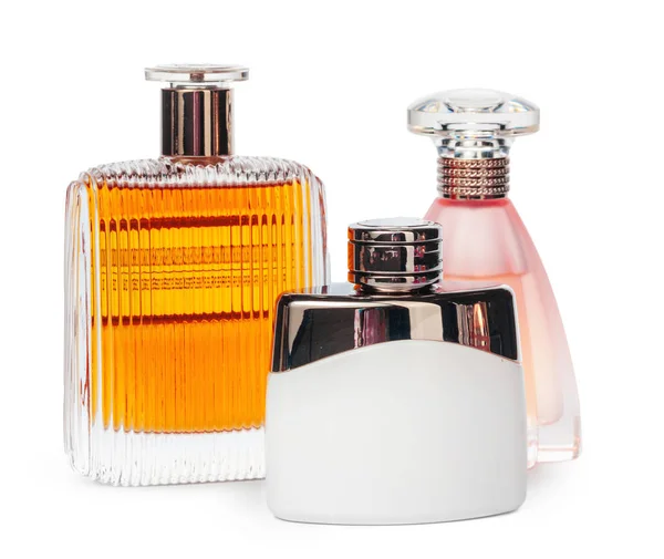 Frascos Perfume Aislados Sobre Fondo Blanco — Foto de Stock