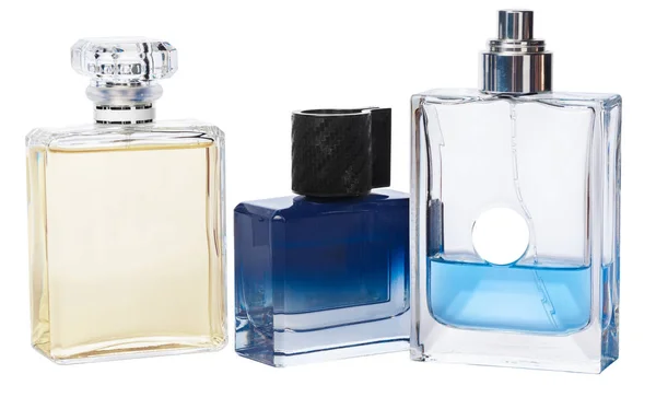 Frascos Perfume Aislados Sobre Fondo Blanco —  Fotos de Stock
