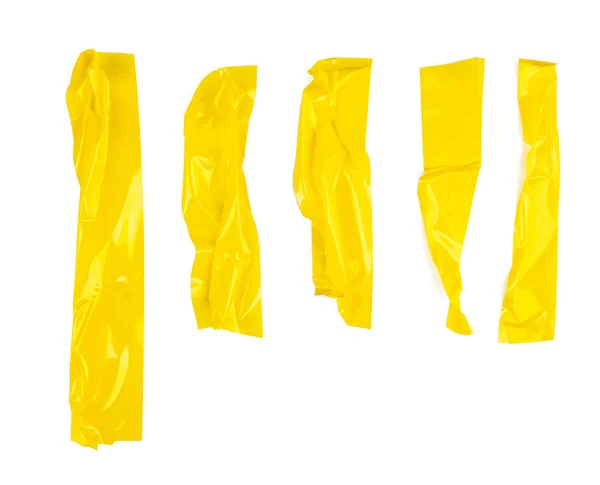 Sada Žlutých Pásků Bílém Pozadí — Stock fotografie