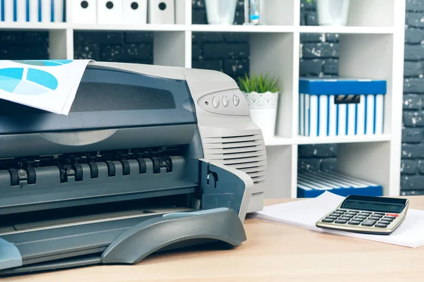 Copiadora Impresora Moderno Interior Oficina Cerca — Foto de Stock