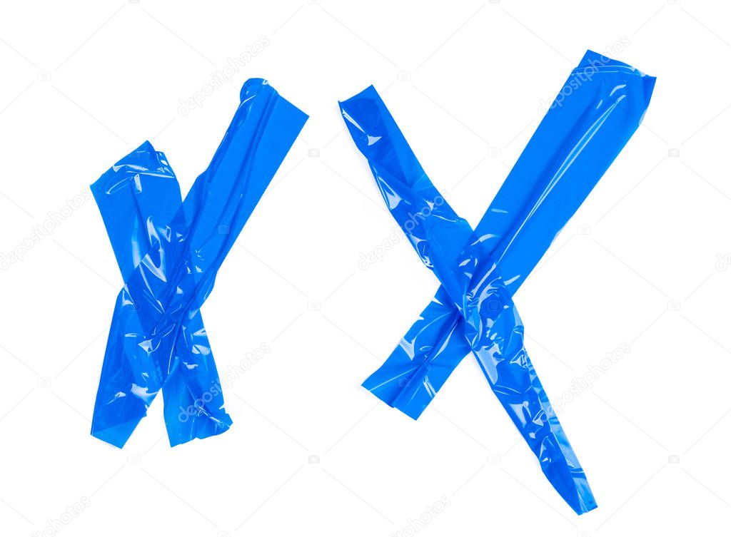 Set of Blue tapes on white background