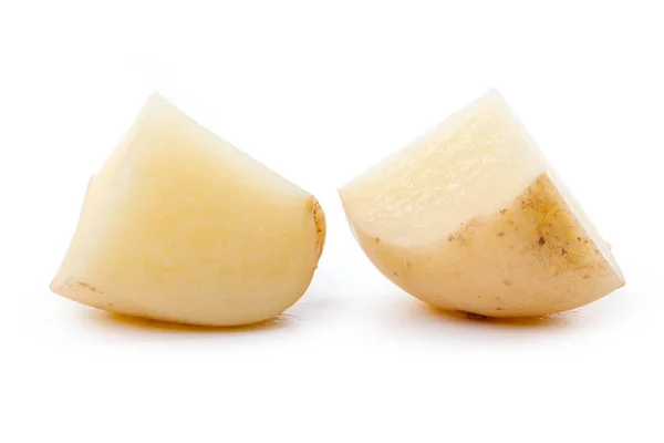 Сира Жовта Картопля Ізольована Білому Тлі — стокове фото