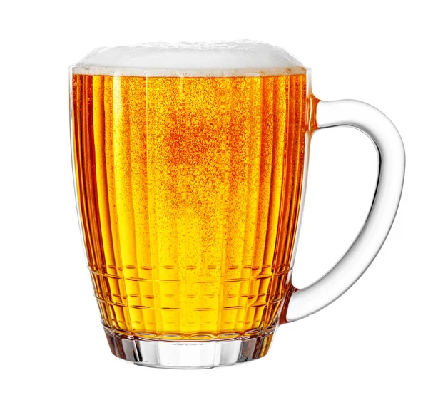 Tazza Birra Isolata Sfondo Bianco — Foto Stock