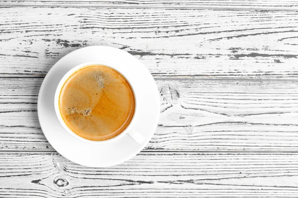 Чашка Кофе Молоком Деревянном Фоне — стоковое фото