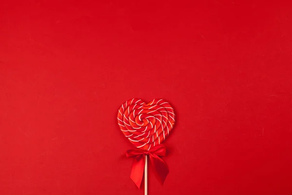 Colorful Lollipop Flat Lay Minimal Concept — Stock Photo, Image