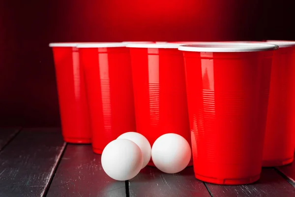 Cups Game Beer Pong Table — Stock Photo, Image