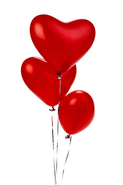 Des Ballons Air Bouquet Ballons Rouges Forme Coeur — Photo