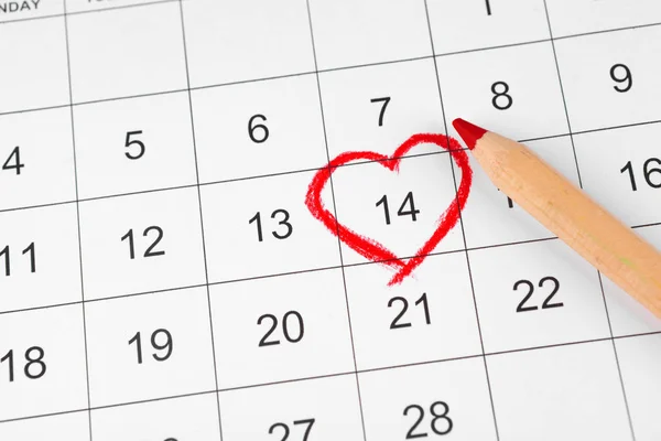 Kalender Mit Valentinstag — Stockfoto