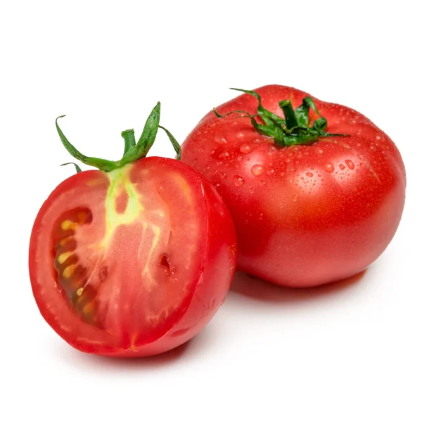 Czerwone Pomidory Odizolowane Białym Tle — Zdjęcie stockowe
