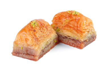 Türk Ramazan Tatlısı Baklava beyazı izole etti