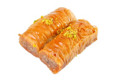 Türk Ramazan Tatlısı Baklava beyazı izole etti