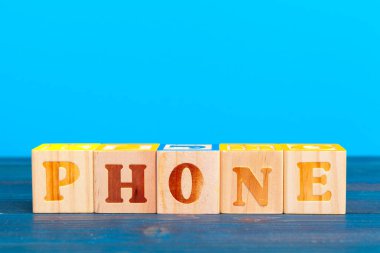 kelime telefon bina alfabe ile küp ahşap blok