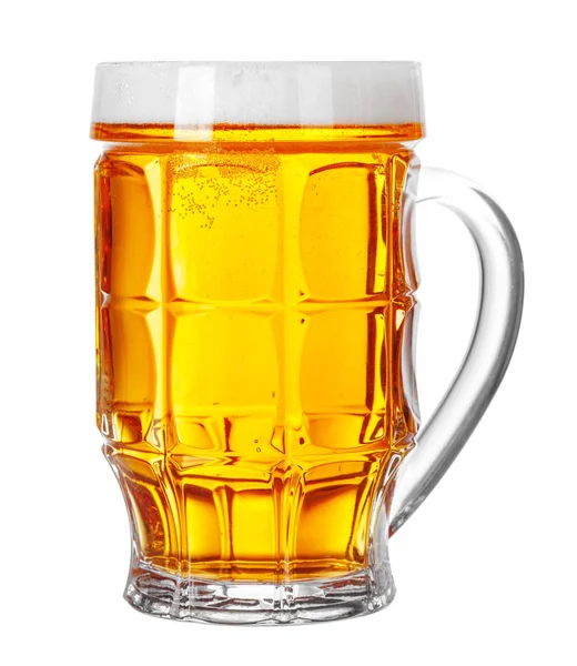Beker Bier Geïsoleerd Witte Achtergrond — Stockfoto