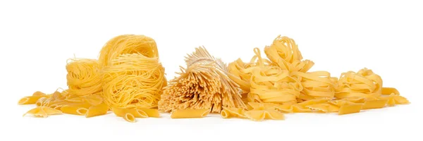 Delicious Mixed Pasta White Background — Stock Photo, Image