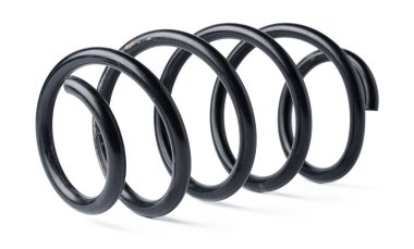 Metal koyu renk araba yayı beyaz arkaplanda izole