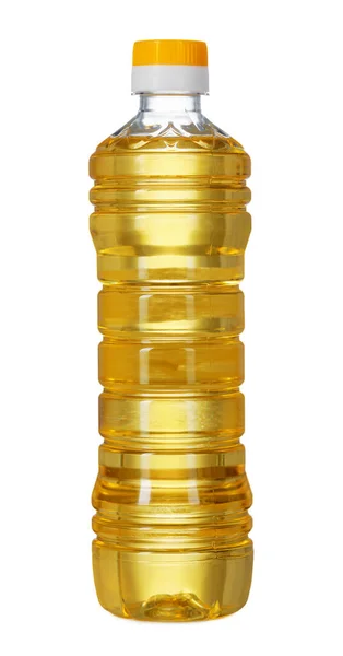 Пляшка соняшникової олії ізольована на білому тлі . — стокове фото