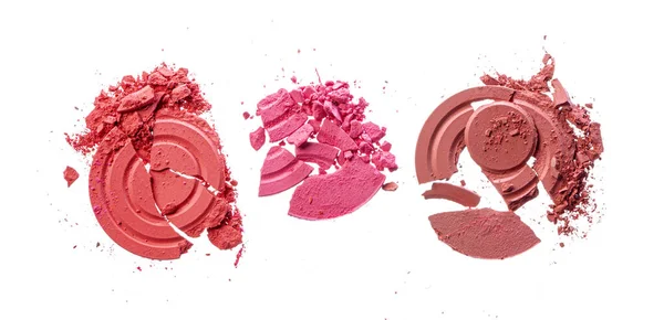 白を基調としたピンク色のブラッシュ化粧品 — ストック写真