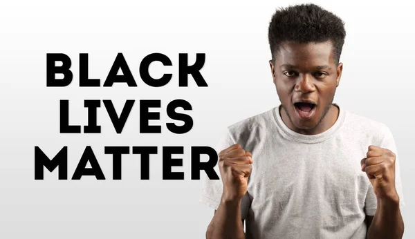 Черные жизни имеют значение. Антирасистская концепция с портретом чернокожего человека — стоковое фото