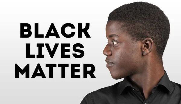 A fekete élet számít. Antirasszizmus koncepció fekete férfi portréval — Stock Fotó