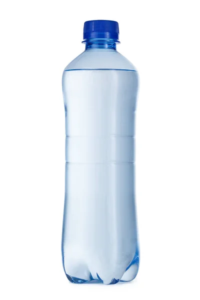 白に隔離されたプラスチック中のミネラルウォーターの小瓶 — ストック写真