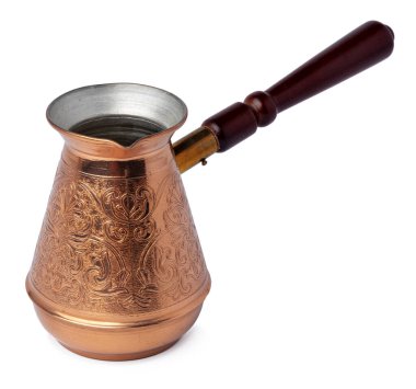 Sapı beyaz üzerinde izole bakır Türk