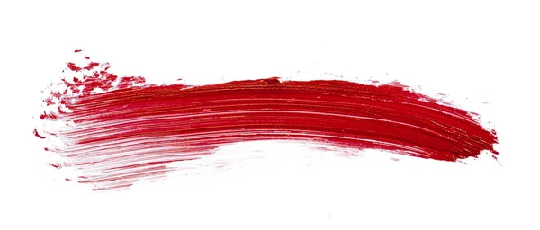 白で隔離された赤い口紅のスマッジ汚れ — ストック写真