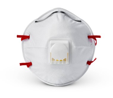 Tıbbi koruyucu maske beyaz arkaplanda izole edildi