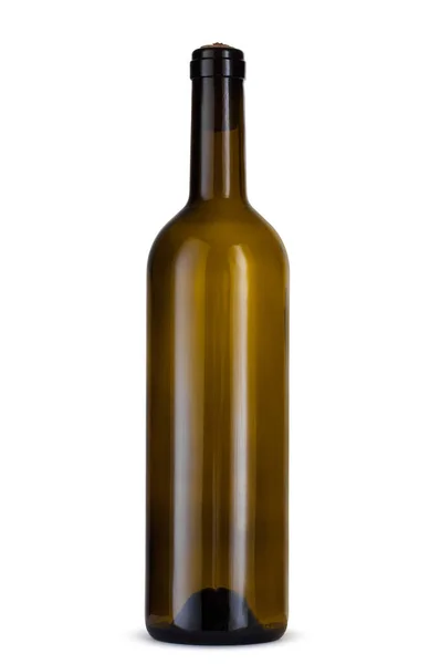 Wine bottle isolated on white background, front view — Stock Photo, Image