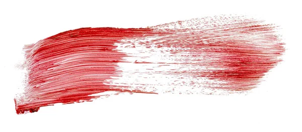 Stain swatch of a red matte lipstick on white background — Stock Photo, Image