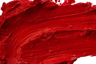 Beyaz arka planda ruj örneği. Kapat..