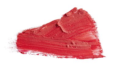 Beyaz arkaplanda kırmızı mat ruj lekesi