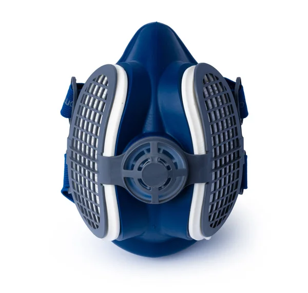 Blauw masker half masker geïsoleerd op wit — Stockfoto