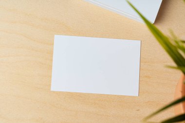 Tasarımınız için kopyalama alanı olan boş beyaz kartvizit